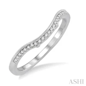 1/10 Ctw Round Cut Diamond Wedding Band in 14K White Gold