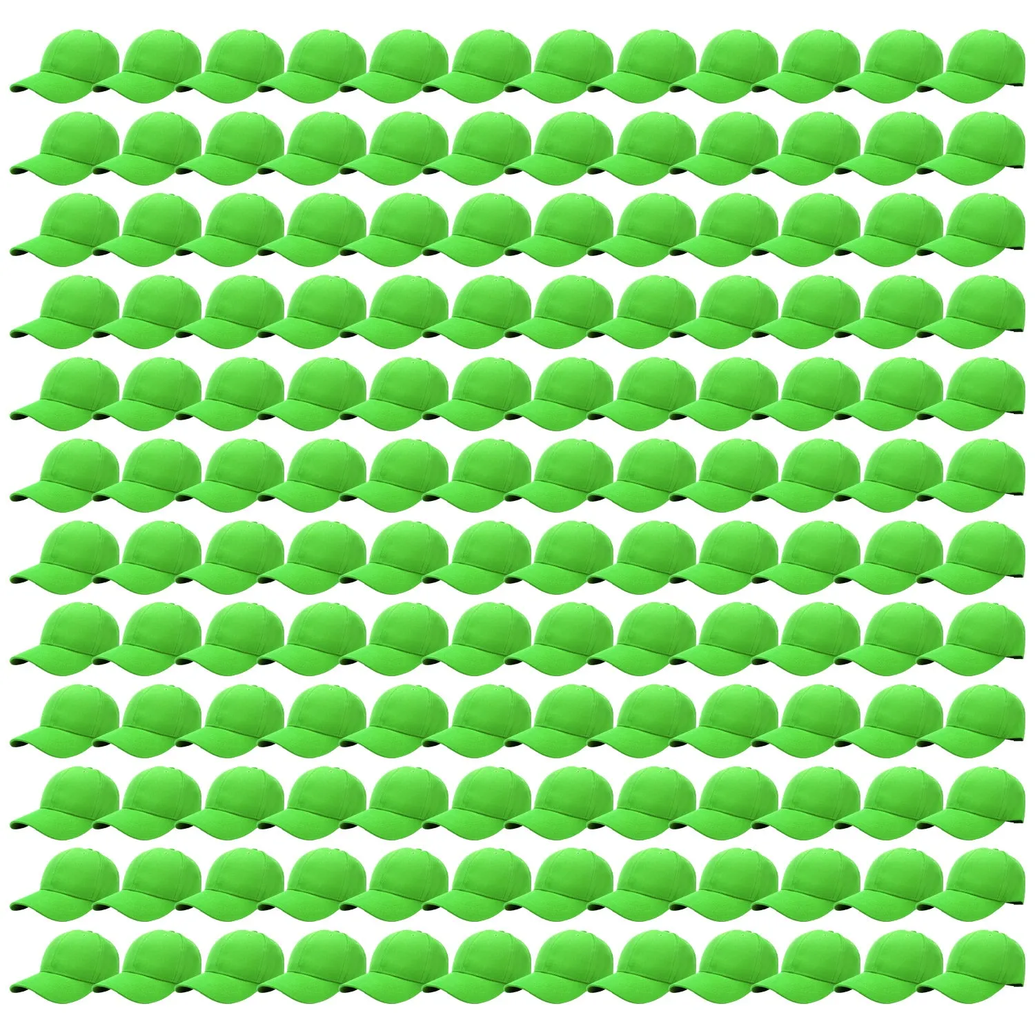 144-Pack Baseball Dad Cap Velcro Strap Adjustable Size - Light Green