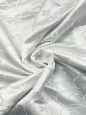 2 3/8 YD Polyester Satin Brocade - White