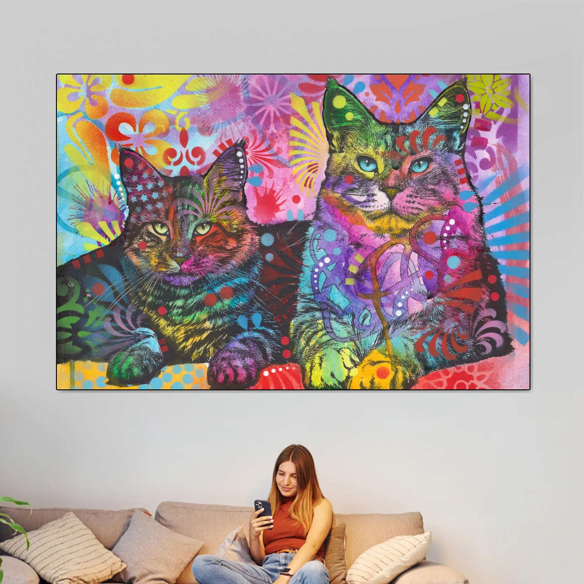 2 Cats Wall Art