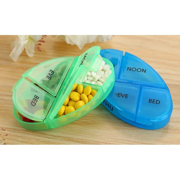 2-Pack: Weekly Pill Organizer 4 Times-A-Day