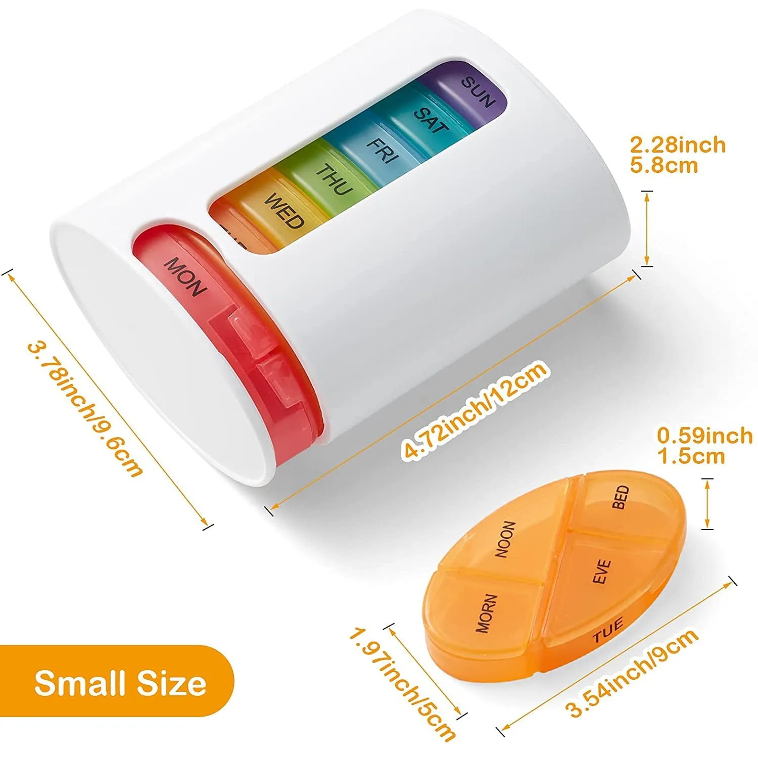 2-Pack: Weekly Pill Organizer 4 Times-A-Day