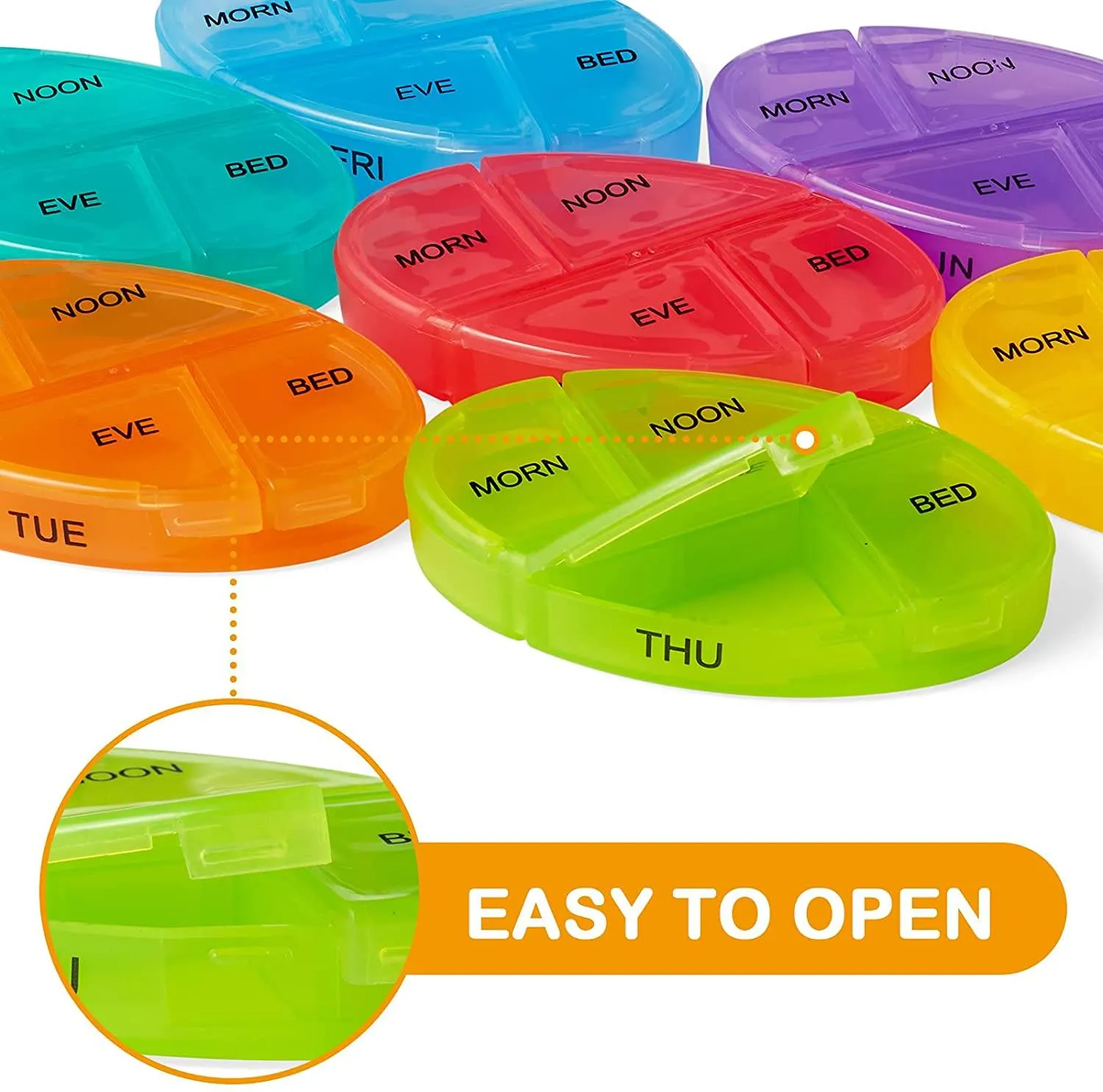 2-Pack: Weekly Pill Organizer 4 Times-A-Day