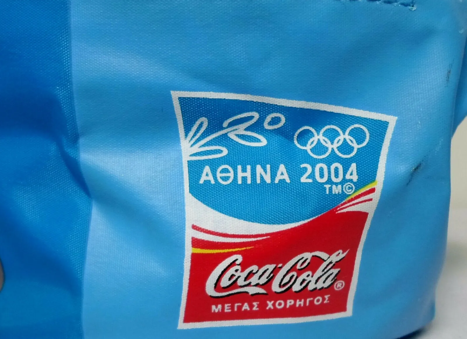 2004 Olympics Athens Retro Coca Cola Fanny Pack 6'' Official Athena Banana Bum Bag Blue Waist Hip Pouch