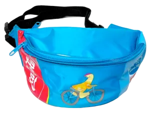 2004 Olympics Athens Retro Coca Cola Fanny Pack 6'' Official Athena Banana Bum Bag Blue Waist Hip Pouch