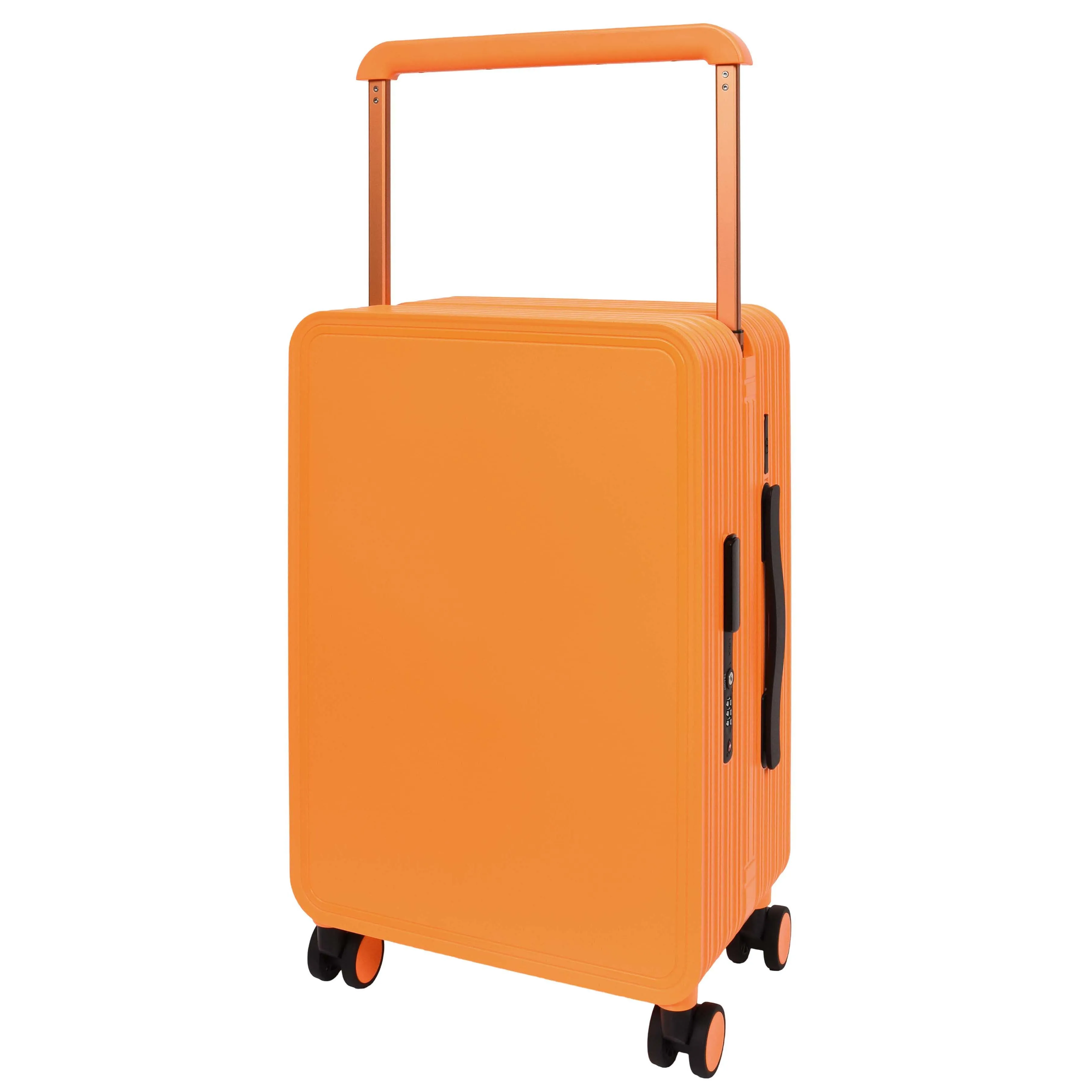 20" Cabin Size USB Port Suitcase Four Wheels Hard Shell Smart Luggage Expedition Orange