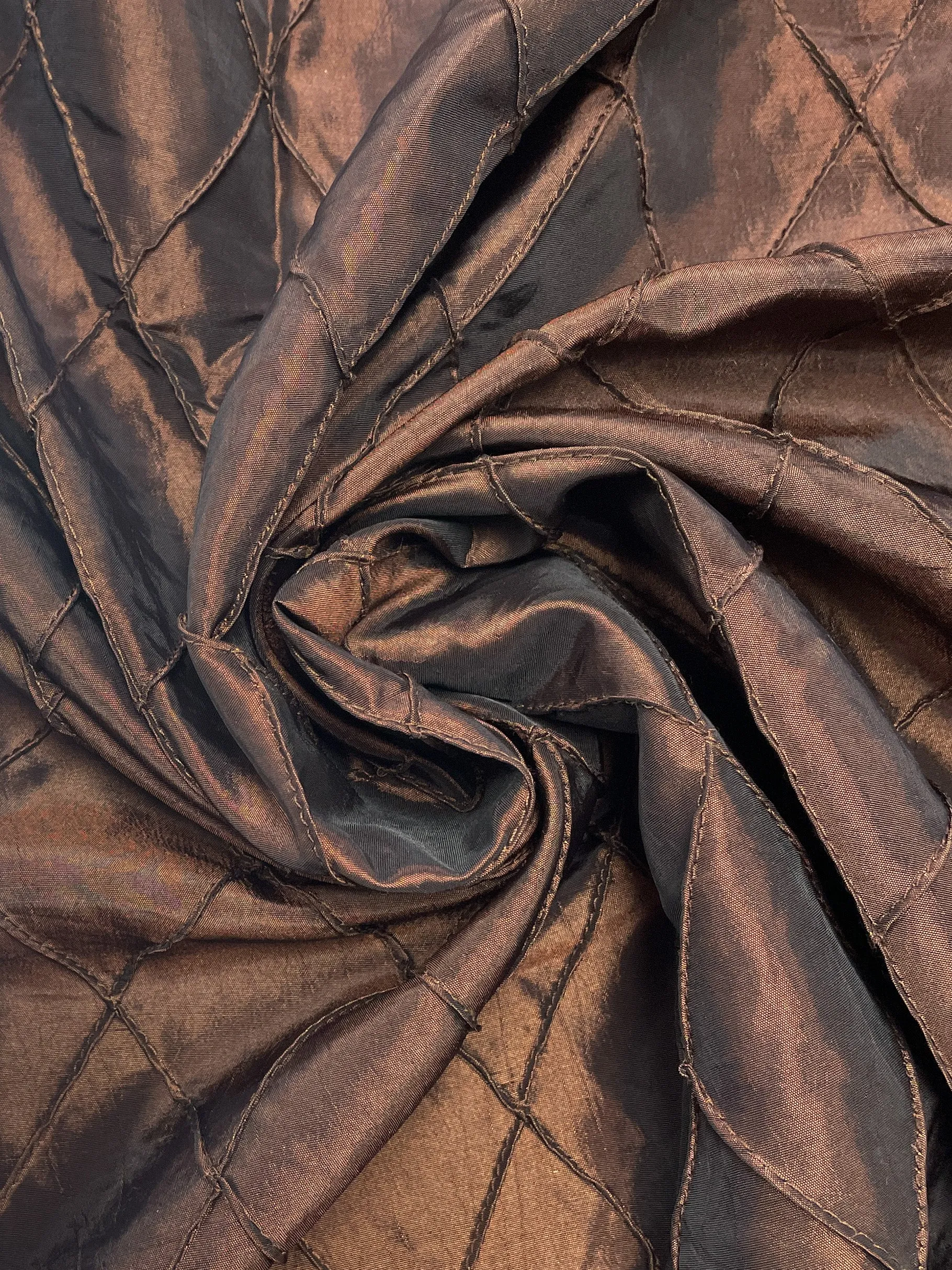 2/3 YD Polyester Pin-Tucked Taffeta Remnant - Iridescent Brown