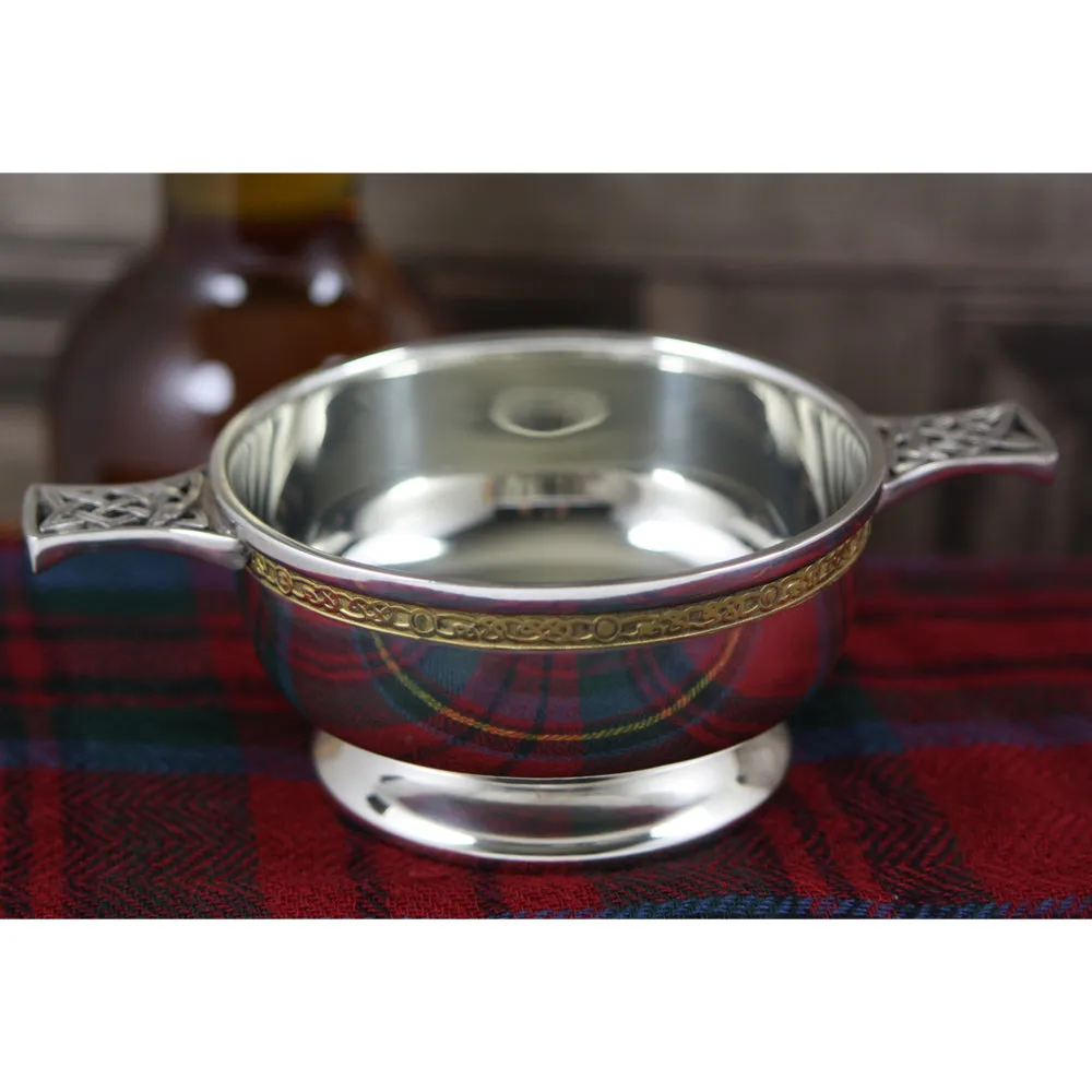 3.5 Inch Brass Celtic Band Pewter Quaich Bowl