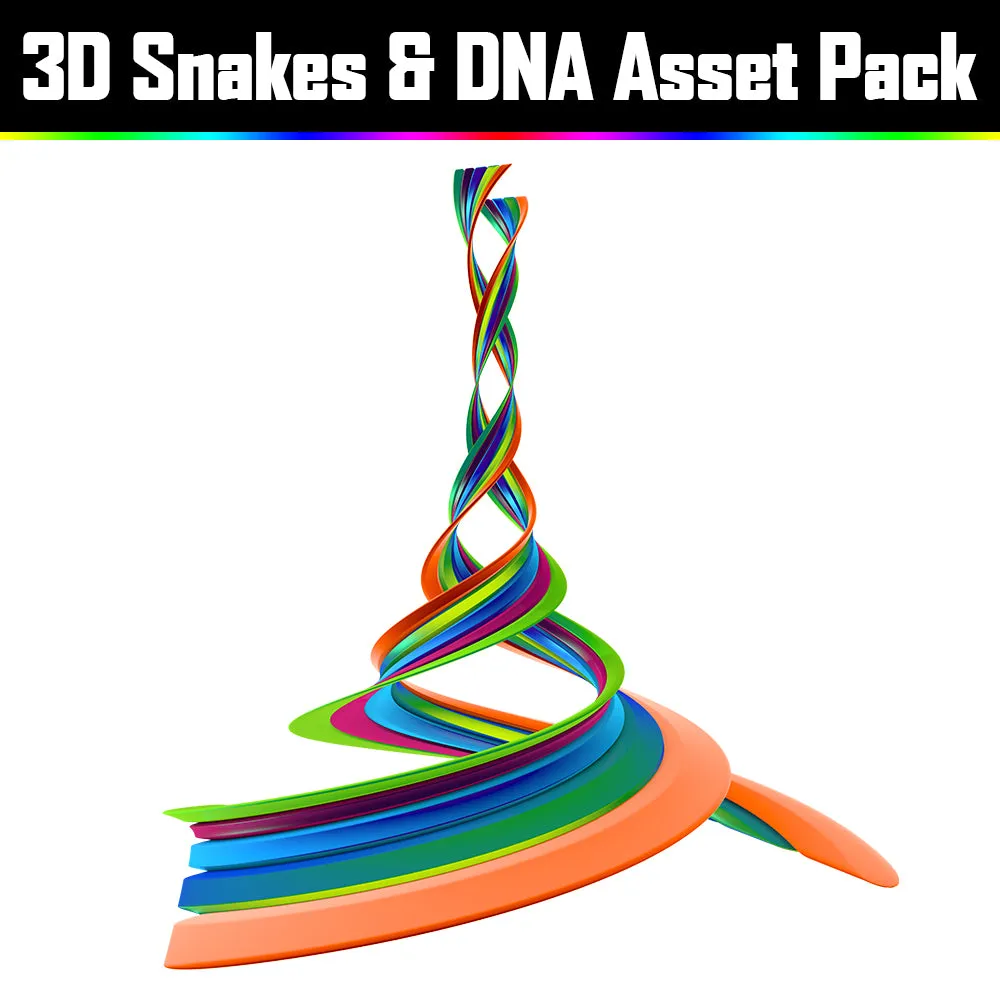 3D Snakes & DNA Pack - Psychedelic Art Graphic Assets