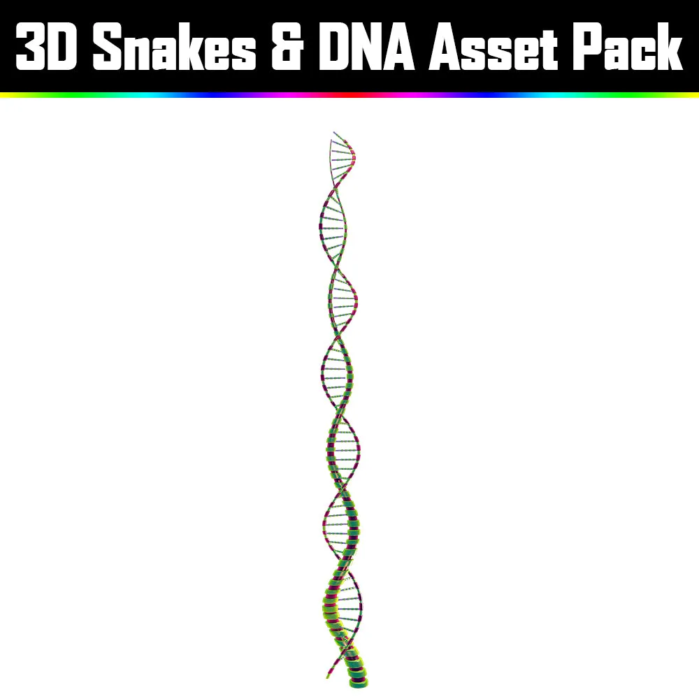 3D Snakes & DNA Pack - Psychedelic Art Graphic Assets