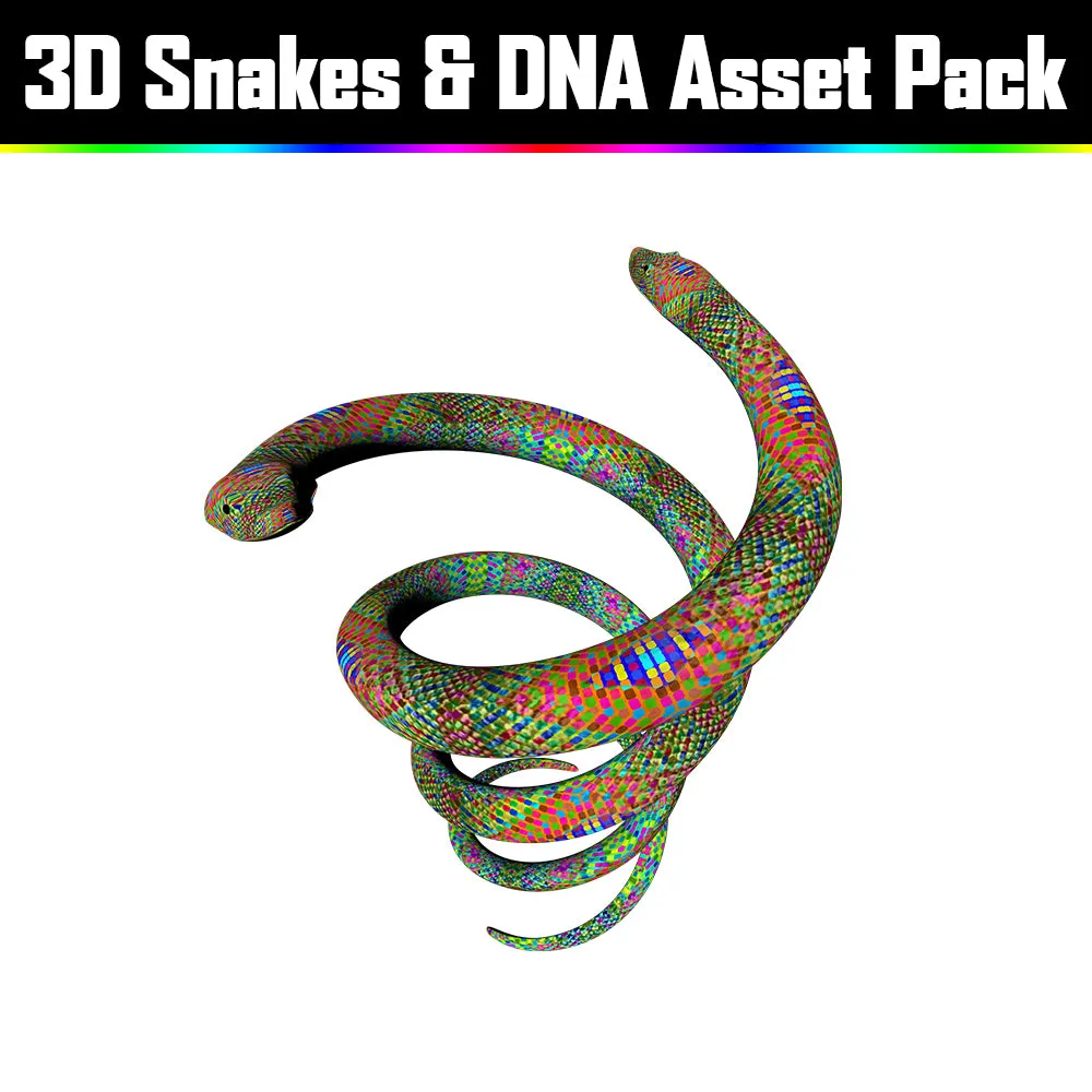 3D Snakes & DNA Pack - Psychedelic Art Graphic Assets