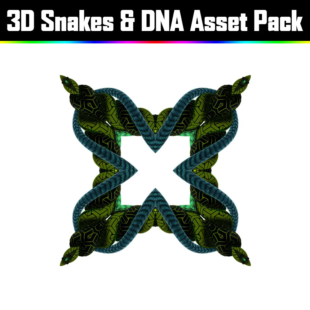 3D Snakes & DNA Pack - Psychedelic Art Graphic Assets