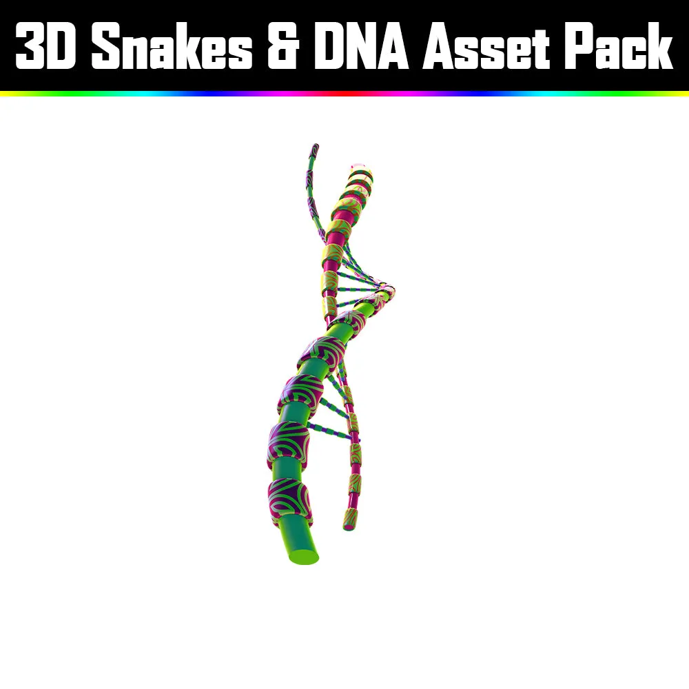 3D Snakes & DNA Pack - Psychedelic Art Graphic Assets