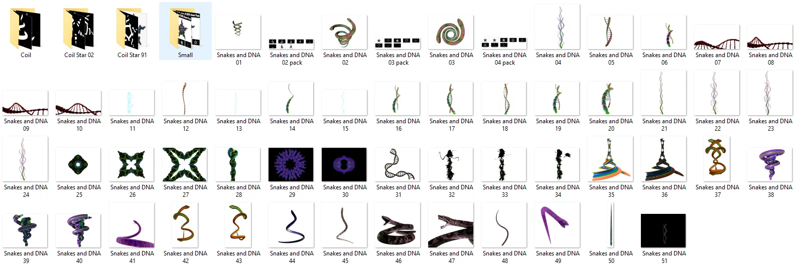 3D Snakes & DNA Pack - Psychedelic Art Graphic Assets