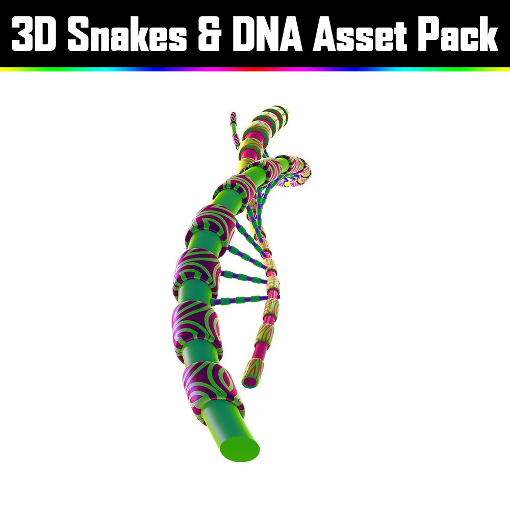 3D Snakes & DNA Pack - Psychedelic Art Graphic Assets