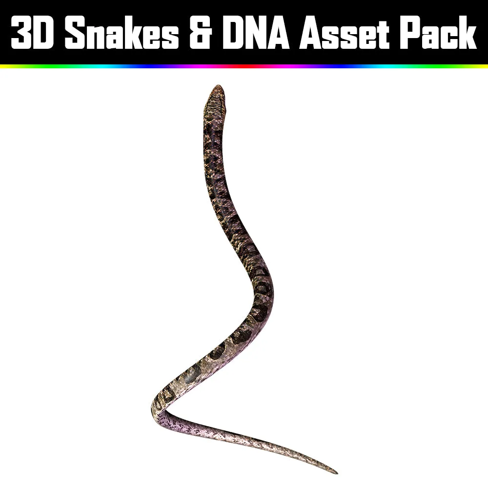 3D Snakes & DNA Pack - Psychedelic Art Graphic Assets