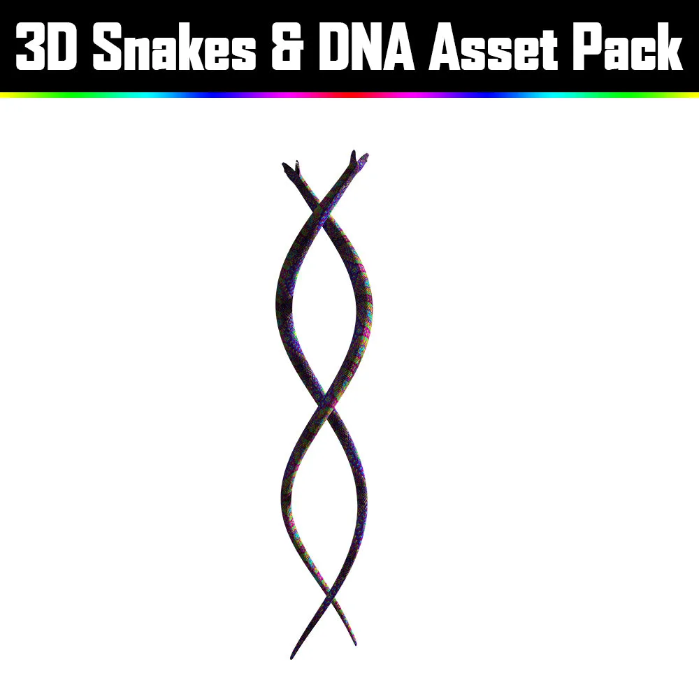 3D Snakes & DNA Pack - Psychedelic Art Graphic Assets