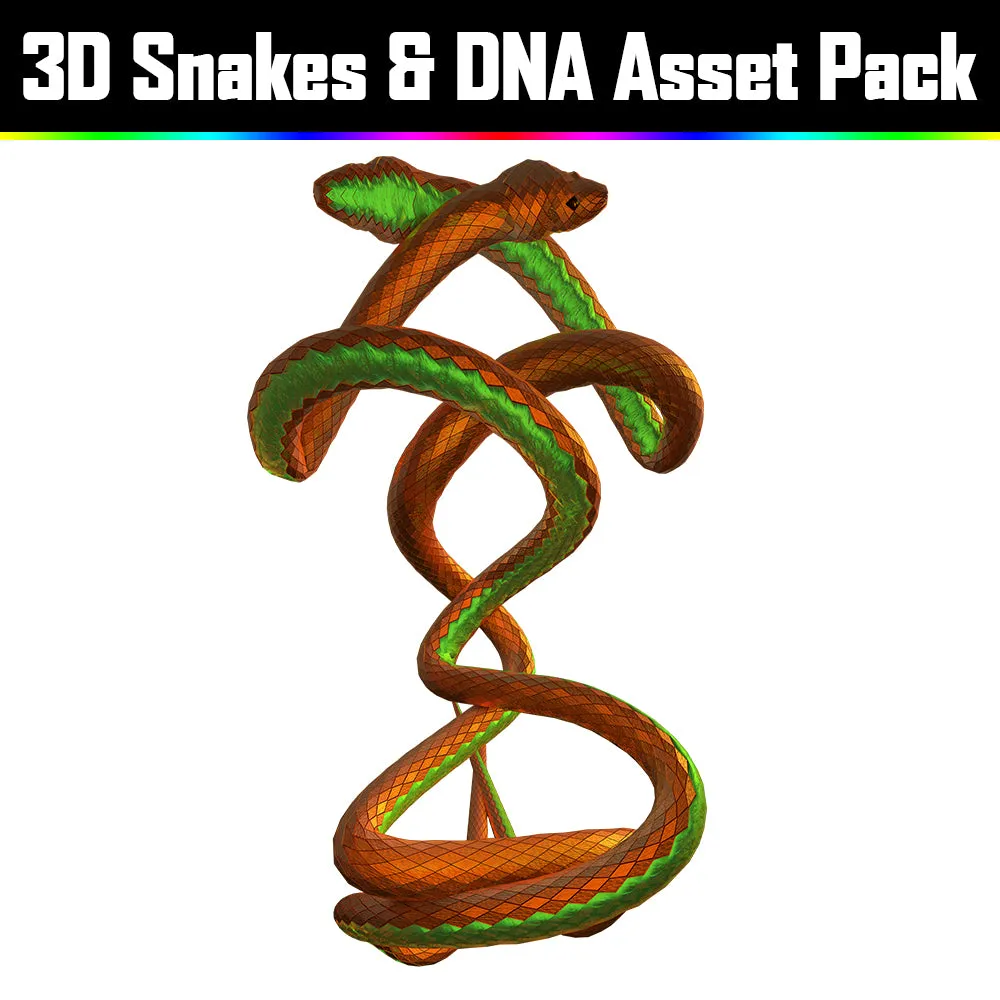 3D Snakes & DNA Pack - Psychedelic Art Graphic Assets