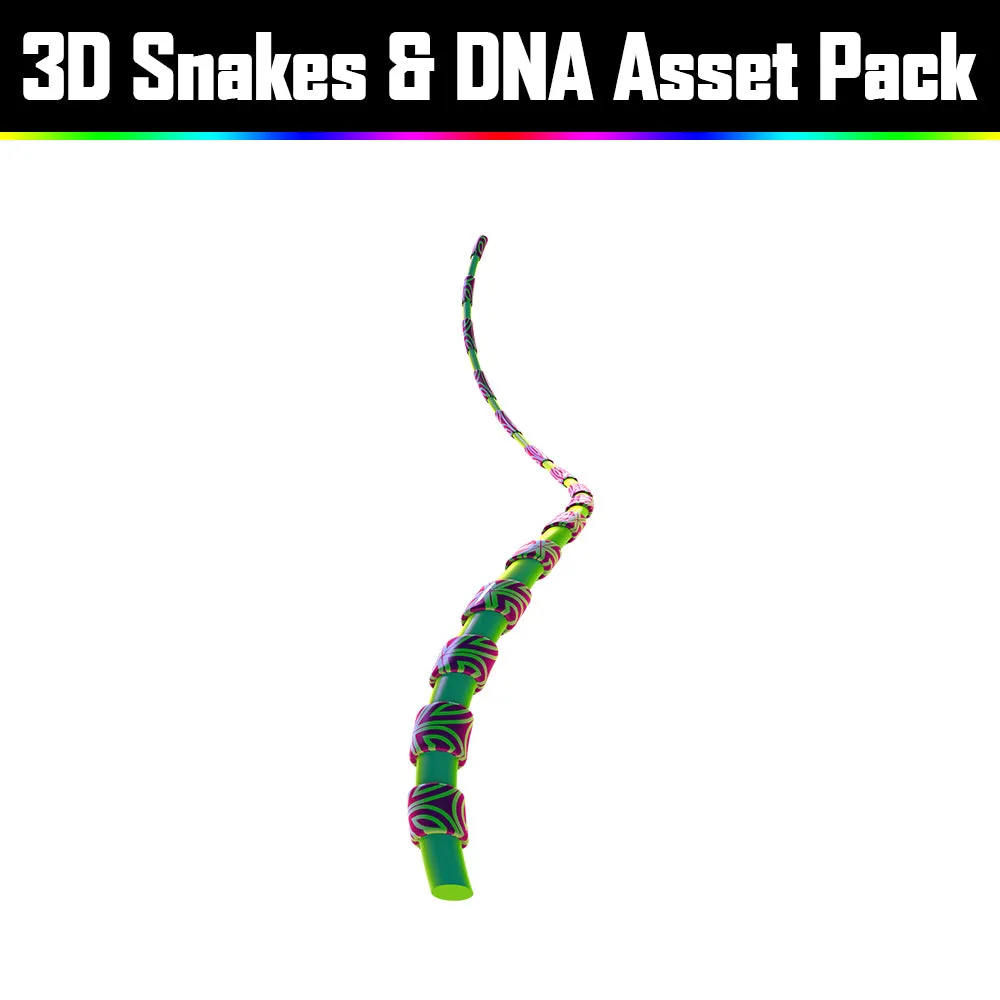 3D Snakes & DNA Pack - Psychedelic Art Graphic Assets