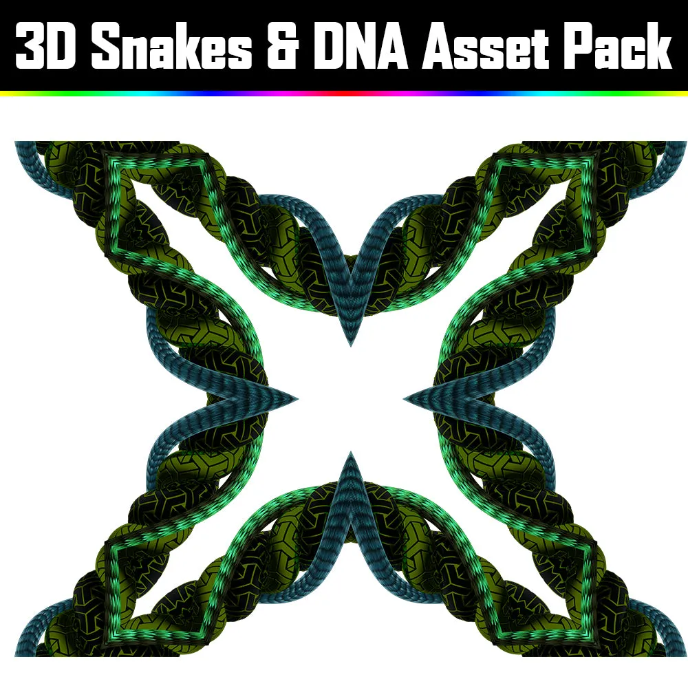 3D Snakes & DNA Pack - Psychedelic Art Graphic Assets