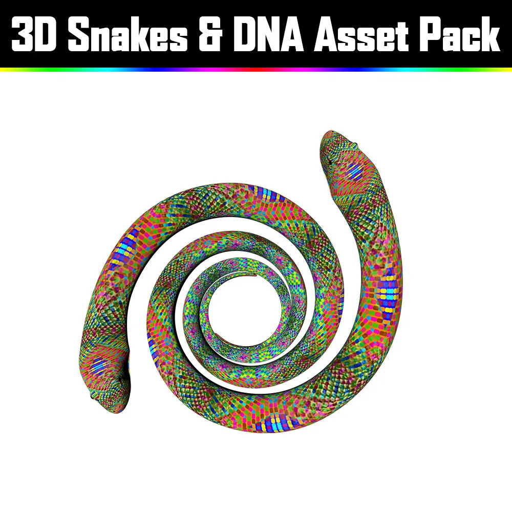 3D Snakes & DNA Pack - Psychedelic Art Graphic Assets