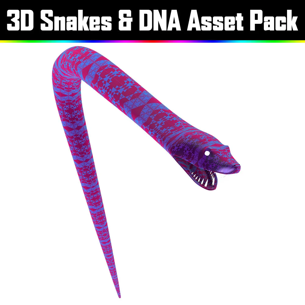 3D Snakes & DNA Pack - Psychedelic Art Graphic Assets