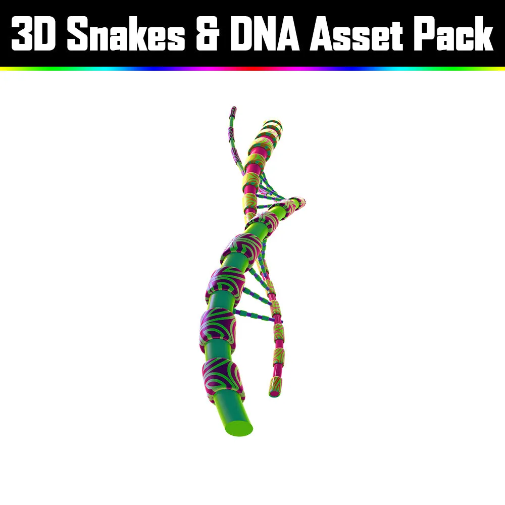 3D Snakes & DNA Pack - Psychedelic Art Graphic Assets