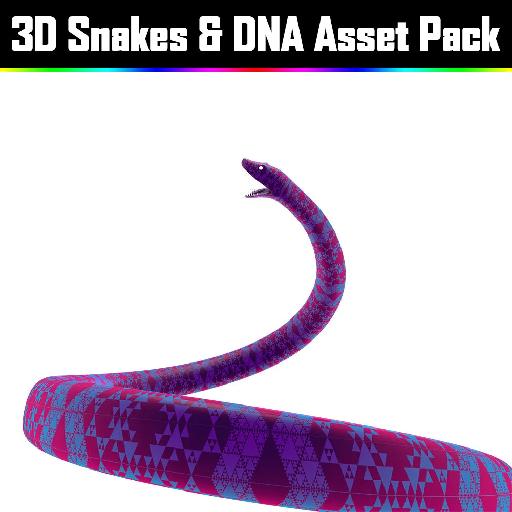 3D Snakes & DNA Pack - Psychedelic Art Graphic Assets