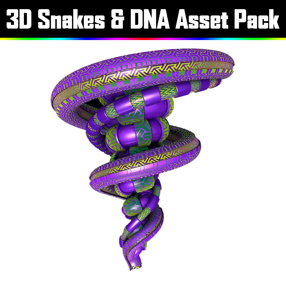 3D Snakes & DNA Pack - Psychedelic Art Graphic Assets