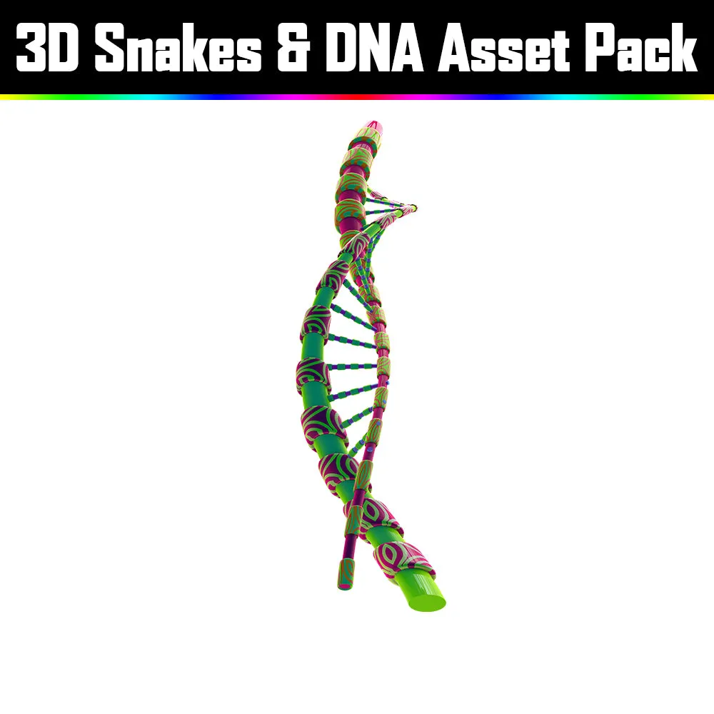 3D Snakes & DNA Pack - Psychedelic Art Graphic Assets