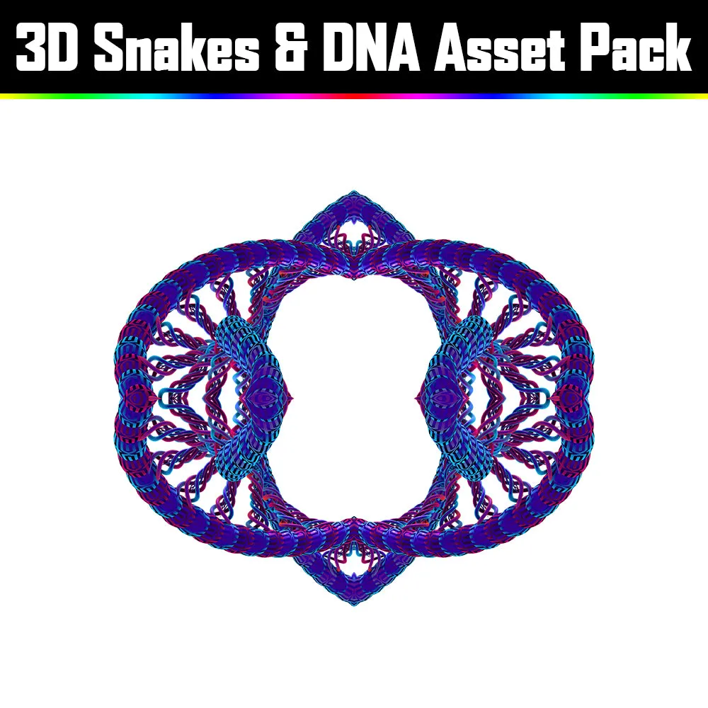 3D Snakes & DNA Pack - Psychedelic Art Graphic Assets