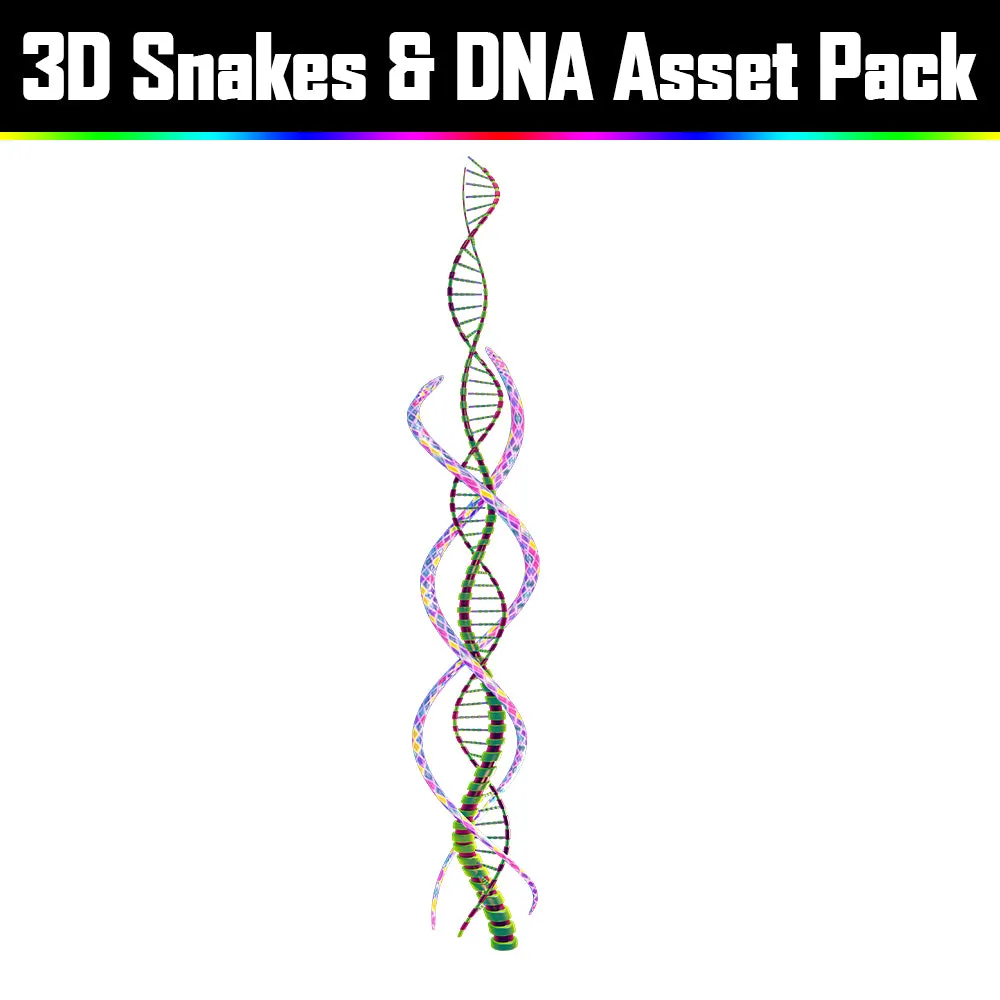 3D Snakes & DNA Pack - Psychedelic Art Graphic Assets