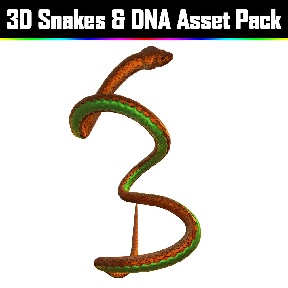 3D Snakes & DNA Pack - Psychedelic Art Graphic Assets