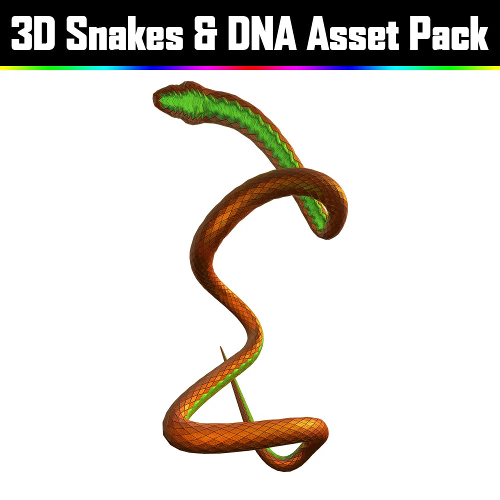 3D Snakes & DNA Pack - Psychedelic Art Graphic Assets