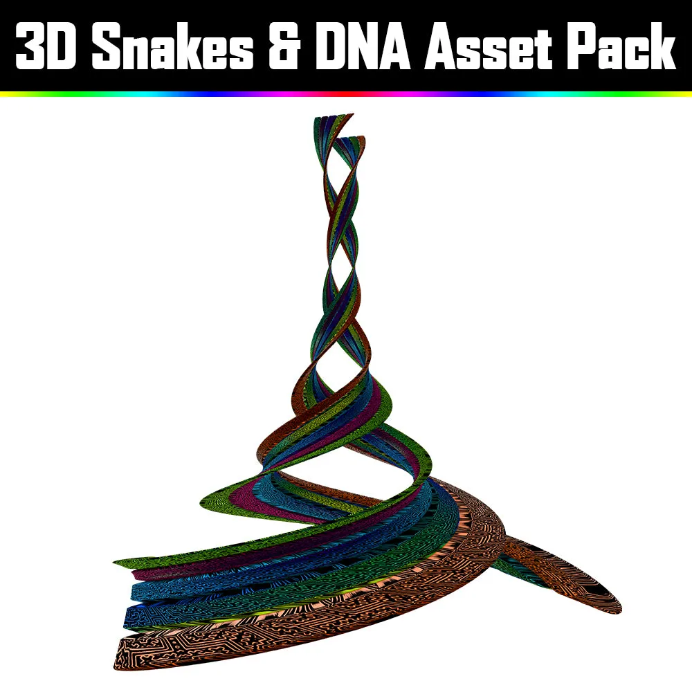 3D Snakes & DNA Pack - Psychedelic Art Graphic Assets