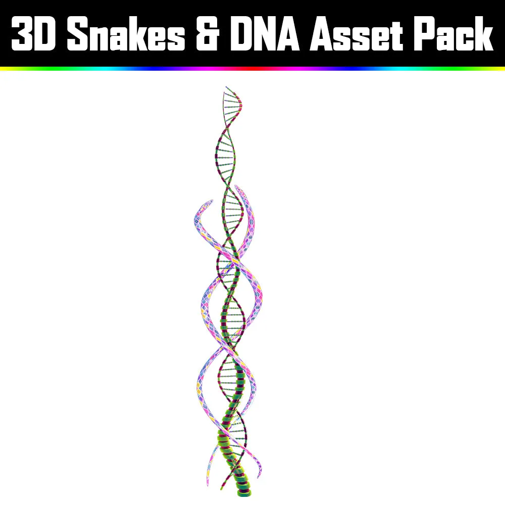 3D Snakes & DNA Pack - Psychedelic Art Graphic Assets