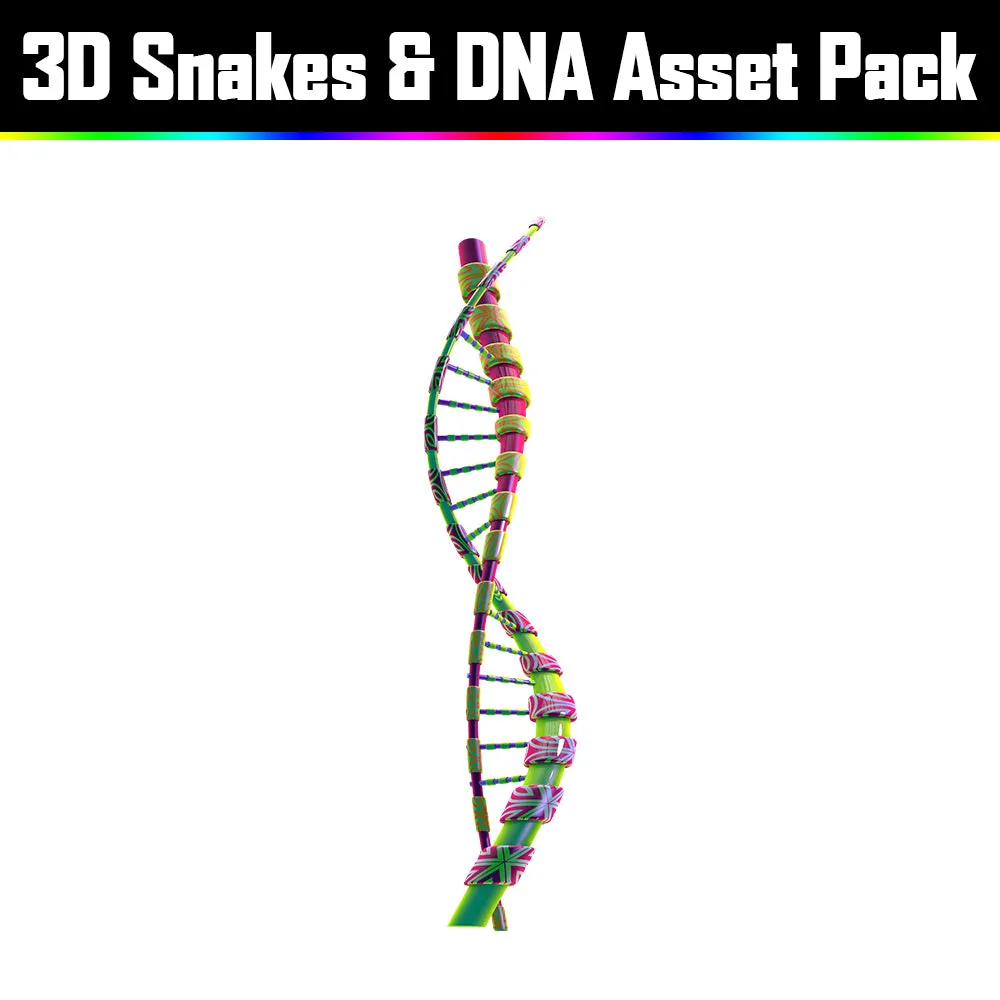 3D Snakes & DNA Pack - Psychedelic Art Graphic Assets