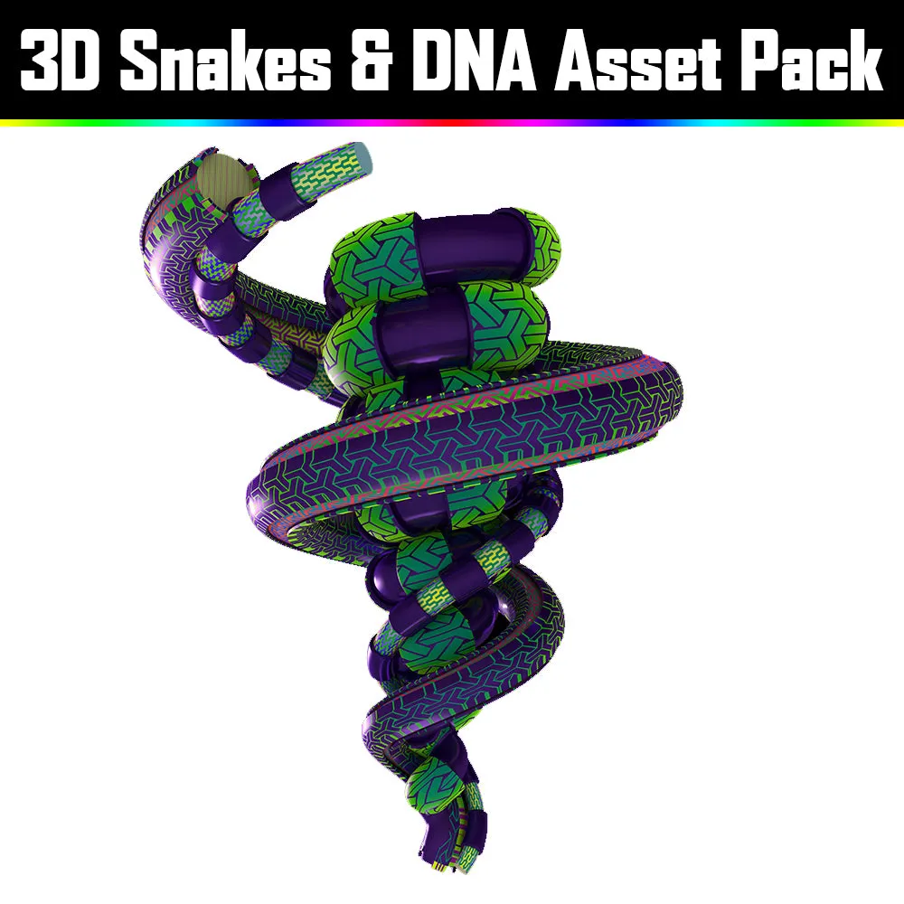 3D Snakes & DNA Pack - Psychedelic Art Graphic Assets