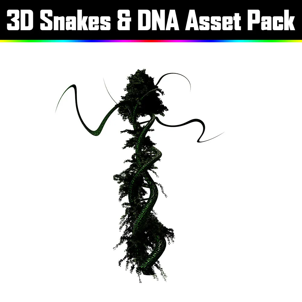 3D Snakes & DNA Pack - Psychedelic Art Graphic Assets