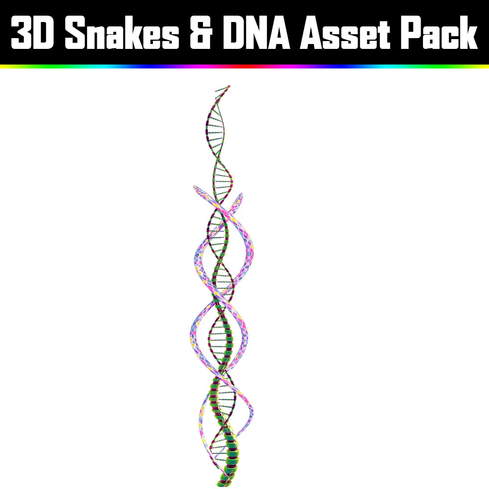 3D Snakes & DNA Pack - Psychedelic Art Graphic Assets