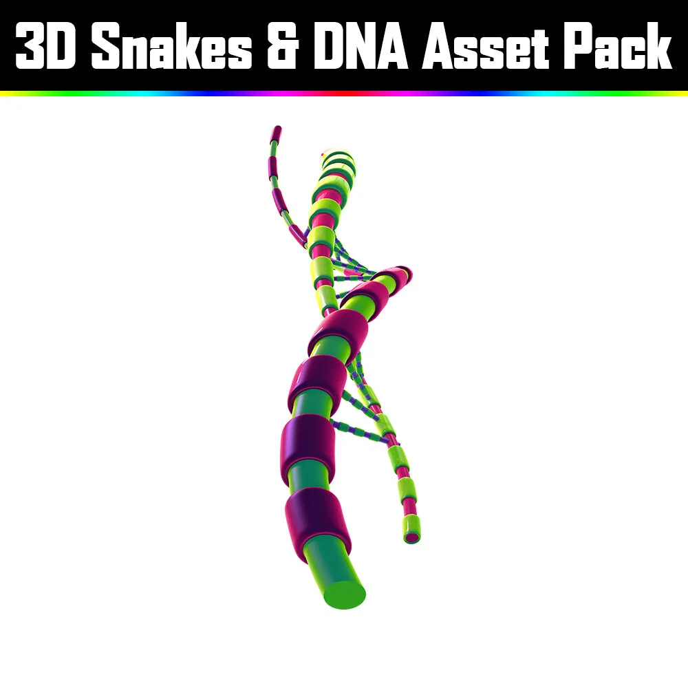 3D Snakes & DNA Pack - Psychedelic Art Graphic Assets