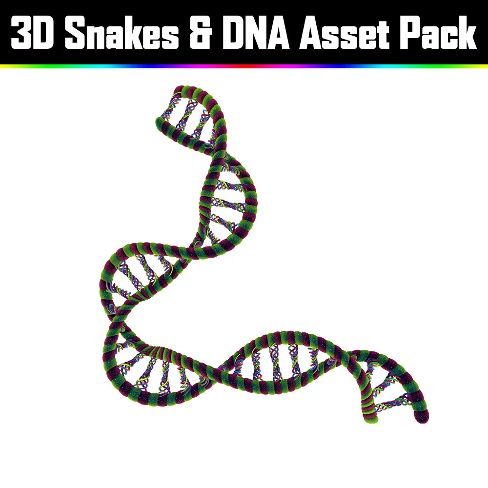 3D Snakes & DNA Pack - Psychedelic Art Graphic Assets