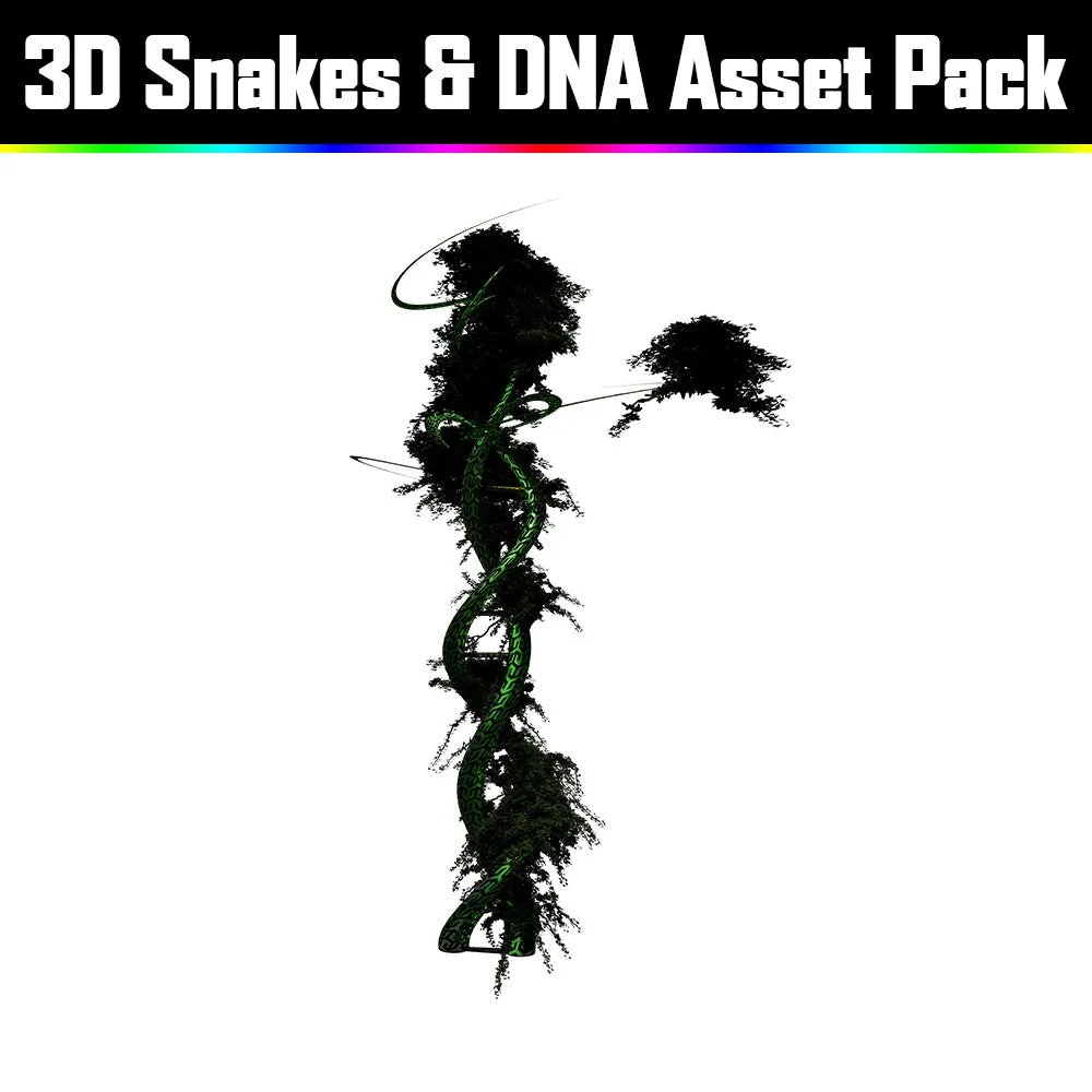 3D Snakes & DNA Pack - Psychedelic Art Graphic Assets