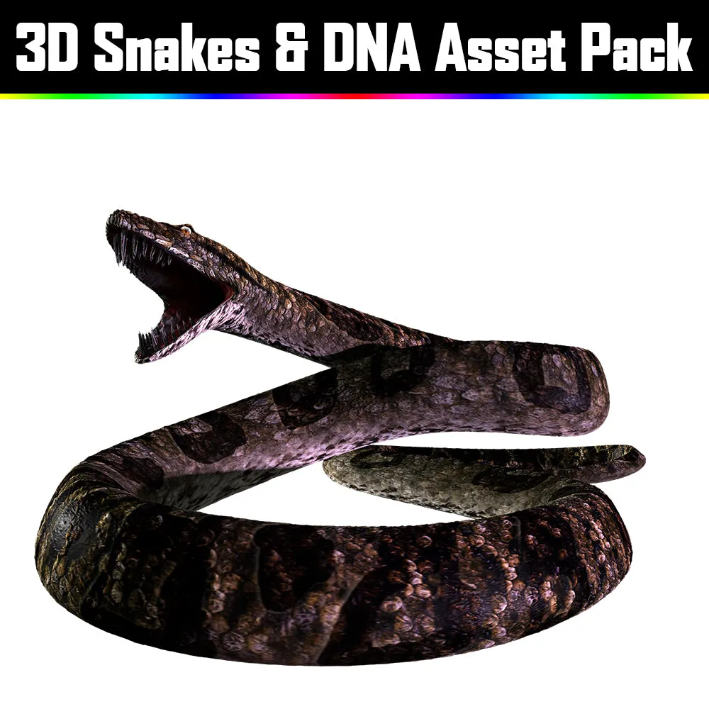 3D Snakes & DNA Pack - Psychedelic Art Graphic Assets