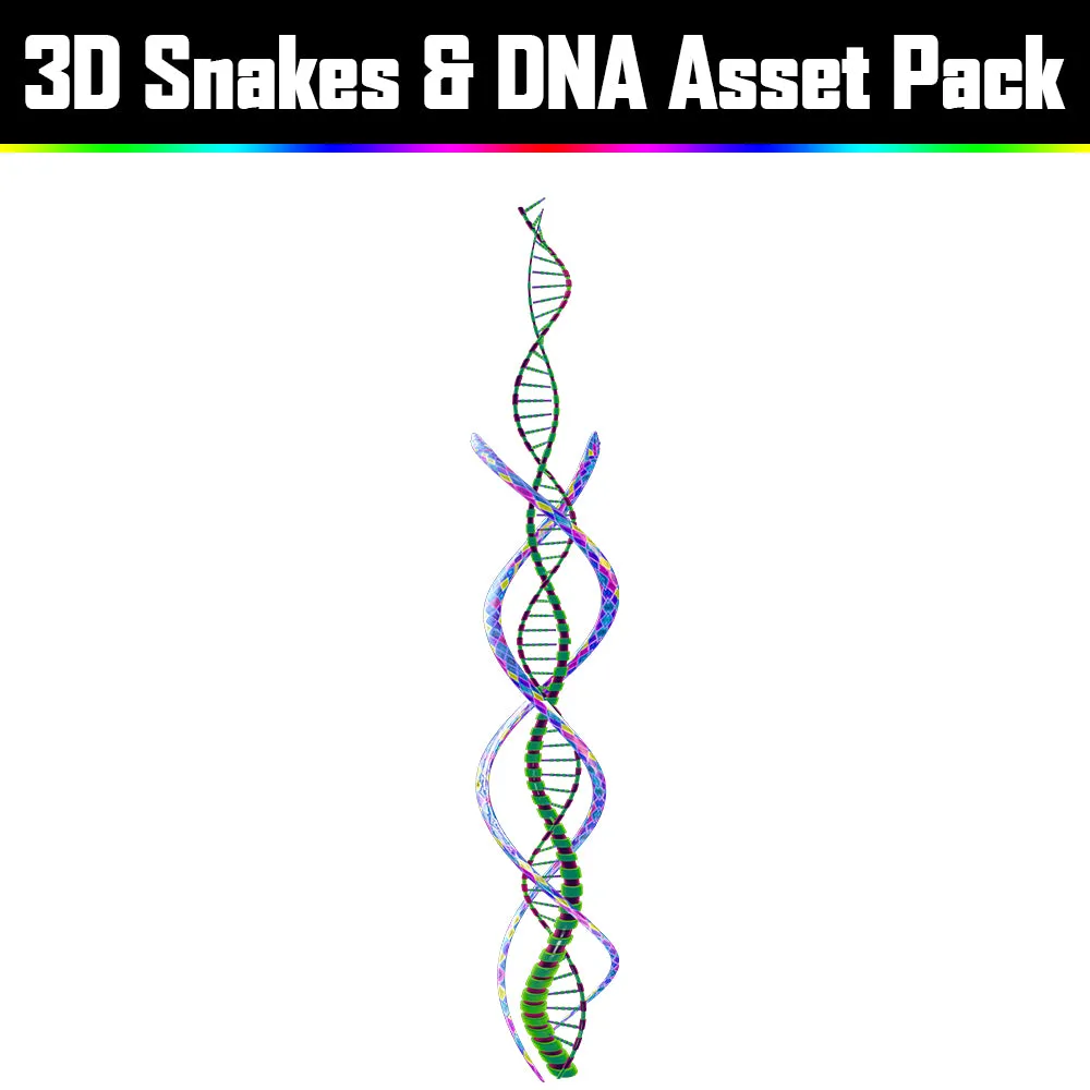 3D Snakes & DNA Pack - Psychedelic Art Graphic Assets