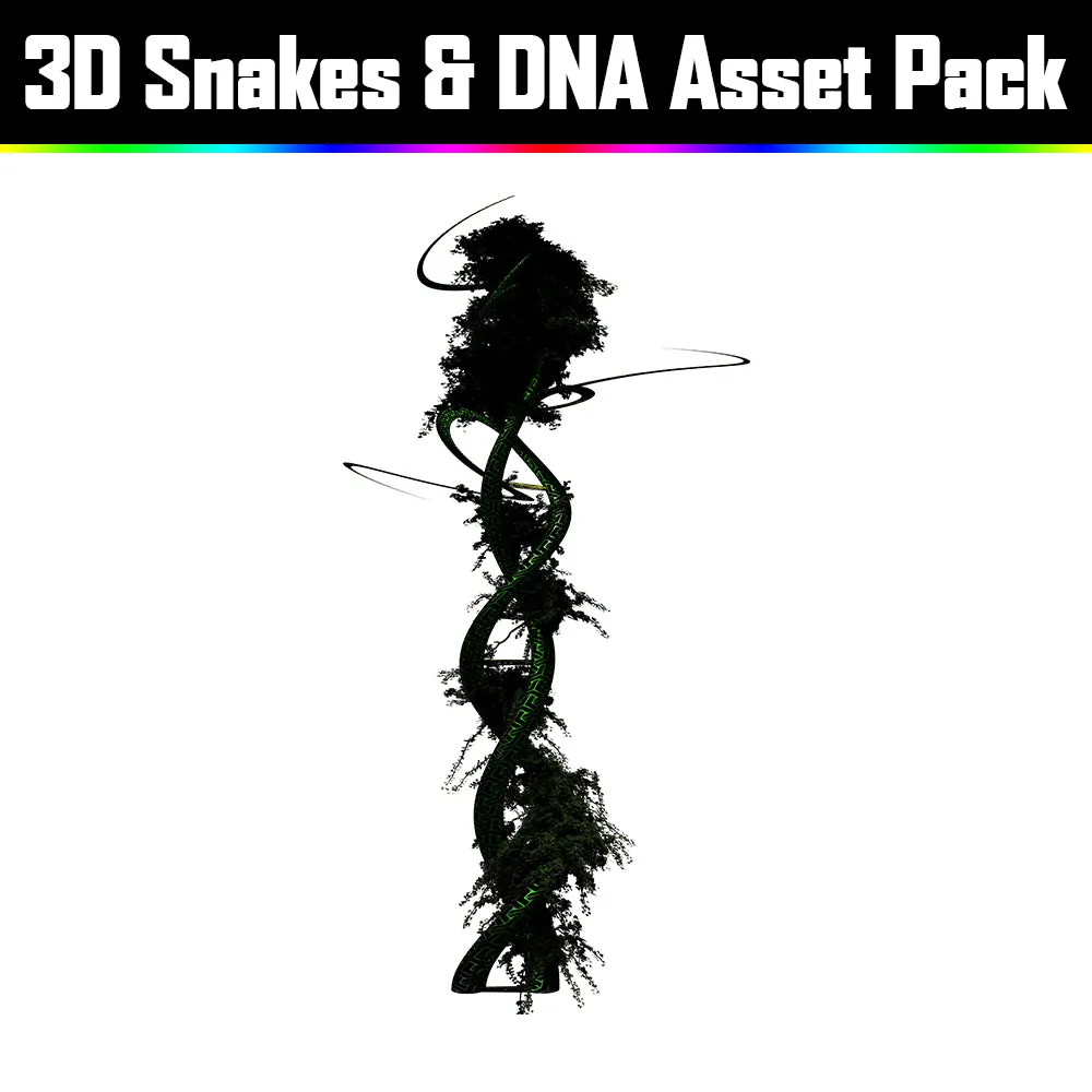 3D Snakes & DNA Pack - Psychedelic Art Graphic Assets