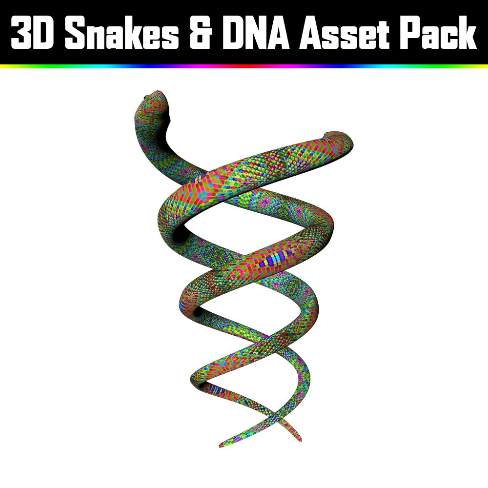 3D Snakes & DNA Pack - Psychedelic Art Graphic Assets