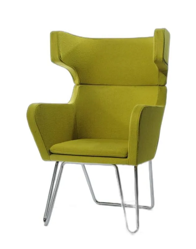 43" Green Fabric  Wool  And Polyester Lounge Chair