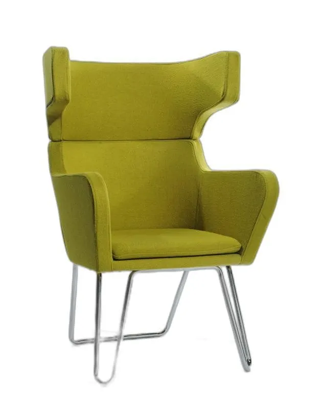 43" Green Fabric  Wool  And Polyester Lounge Chair