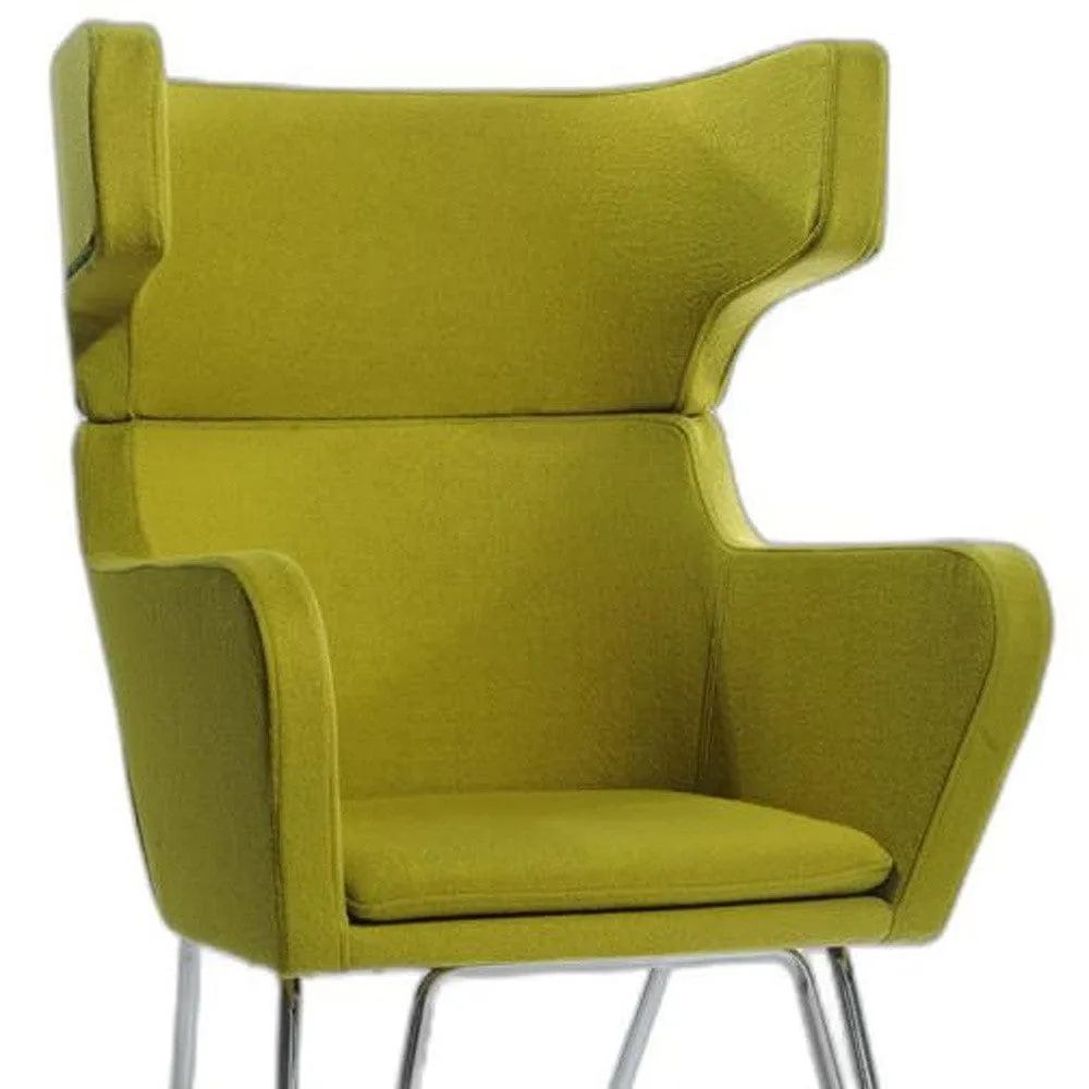 43" Green Fabric  Wool  And Polyester Lounge Chair